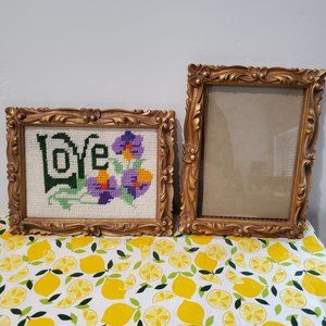 Set of 2 Small Matching Gold Picture Frames